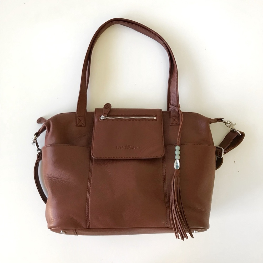 Lily jade Madeline Brandy &Silver diaper bag